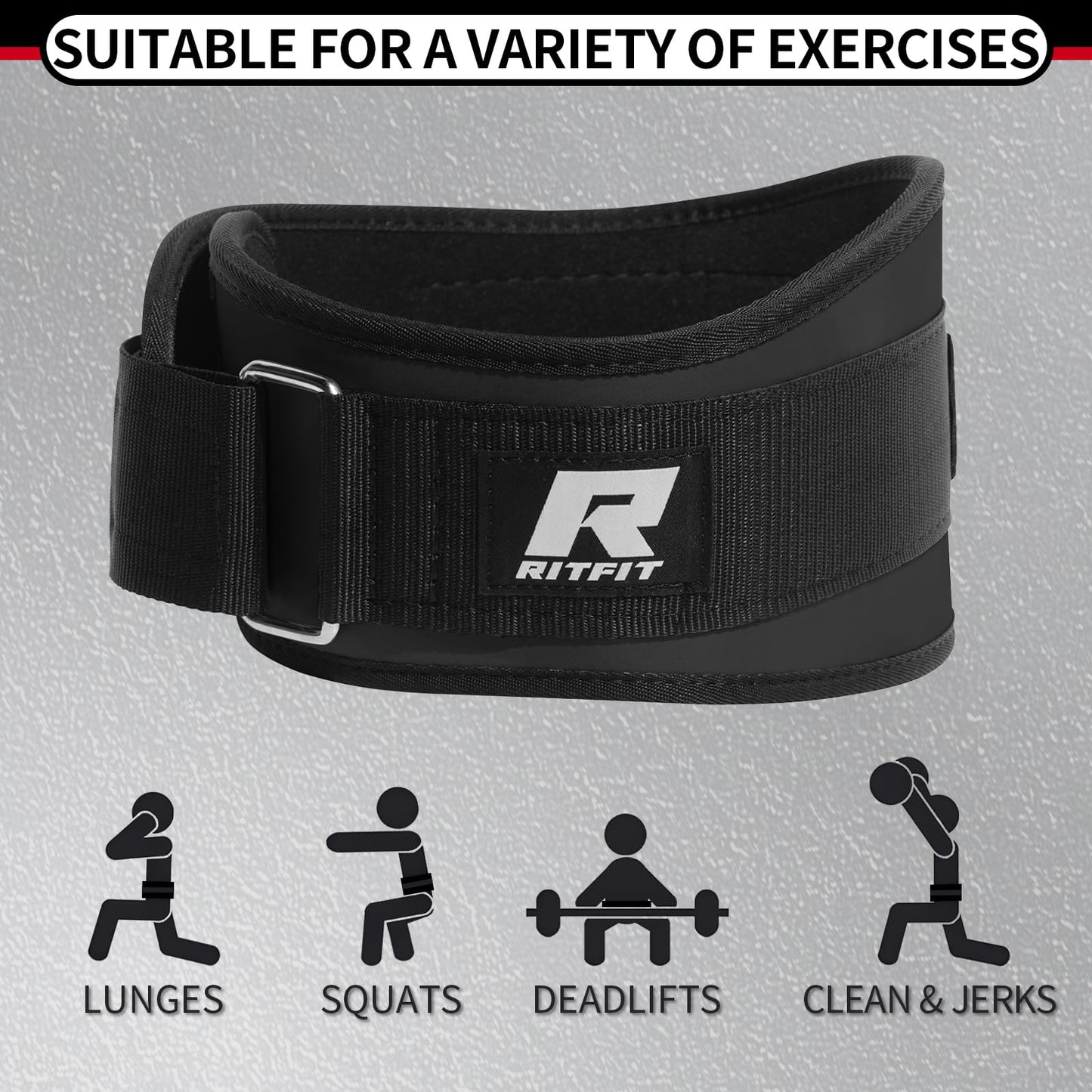 RitFit Weight Lifting Belt 6 Inch for Squats Deadlift Strength Training