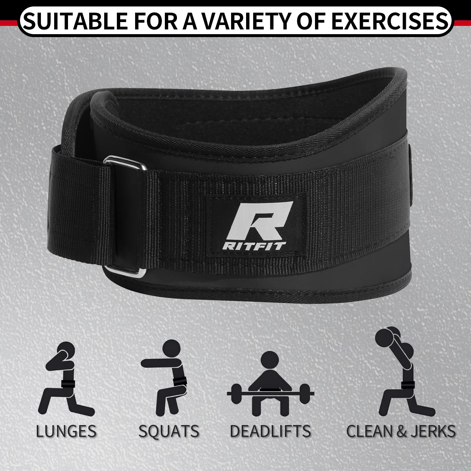 RitFit Weight Lifting Belt 6 Inch for Squats Deadlift Strength Training