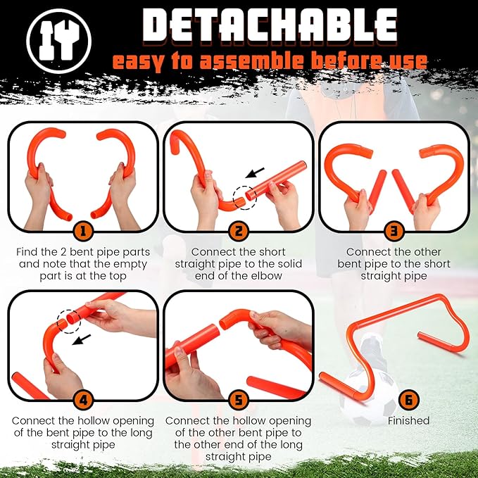 5 Pcs Speed Agility Training Hurdles Detachable Durable Equipment Plyometric and All Purpose Speed