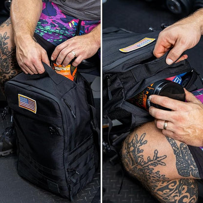 SERIOUS STEEL FITNESS Gym Bag, Rip-Resistant Fabric, Heavy Duty (Black, Backpack (Pro-Mini (26L)