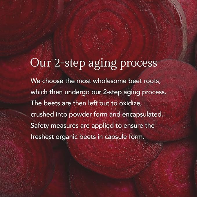 Aged Beet Root Capsules - Beet Pills for Stamina - Organic Beet Root Powder - Nitric Oxide