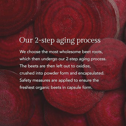 Aged Beet Root Capsules - Beet Pills for Stamina - Organic Beet Root Powder - Nitric Oxide