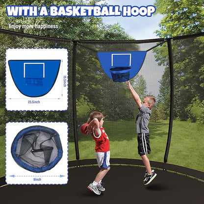 Trampoline 8FT 10FT 12FT 14FT 16FT, Outdoor Trampolines for Kids and Adults, Recreational