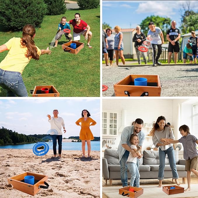 GSE Games & Sports Expert Premium Wood Washer Toss Game Set with 8 Washers with Bottle Opener for
