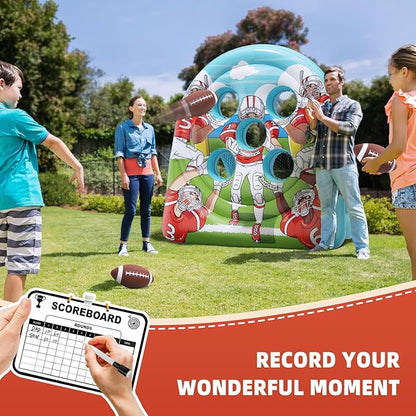 6Ft Football Target Toss Game - Inflatable Football Throwing Target Toy for Kids - Carnival Party