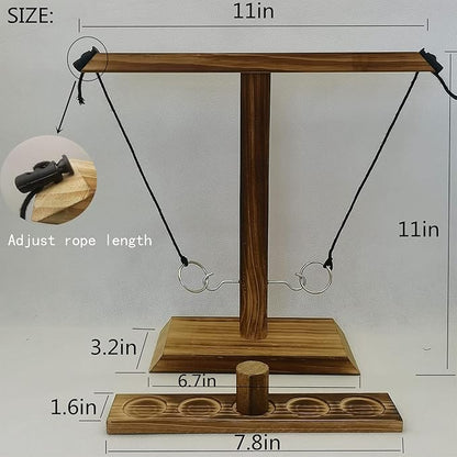 Ring Toss Game for Kids and Adults, Large Base Hook and Ring Game, Family-Friendly Indoor Holiday
