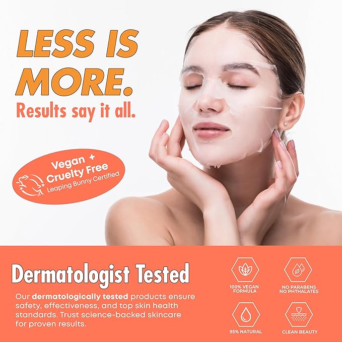 Vitamin C Face Mask ??Dermatologist Tested, Anti-Aging, Korean Skin Care, Evens Tone Hydrates