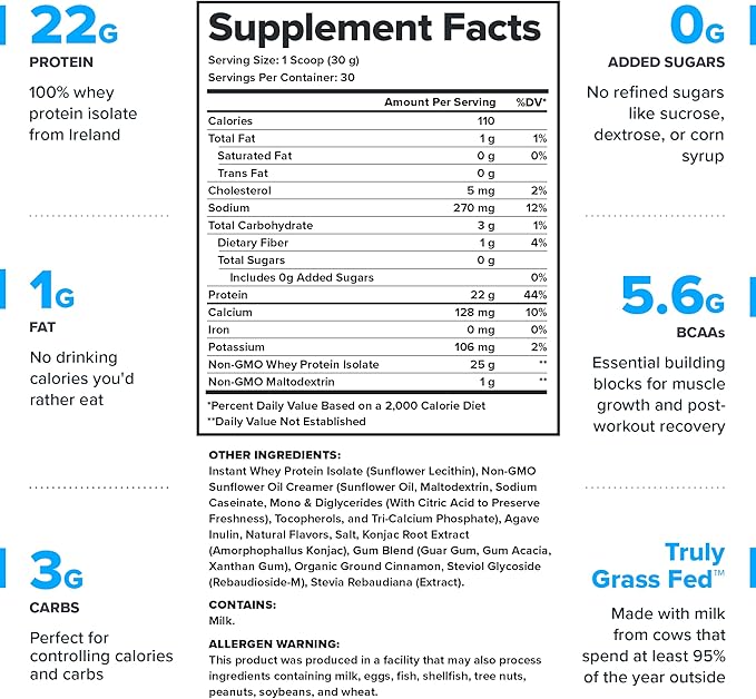 LEGION Whey+ Protein whey Isolate from Grass Fed Cows - Whey Protein Isolate Powder Low Calorie