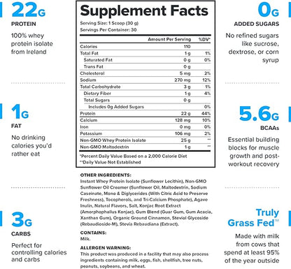 LEGION Whey+ Protein whey Isolate from Grass Fed Cows - Whey Protein Isolate Powder Low Calorie