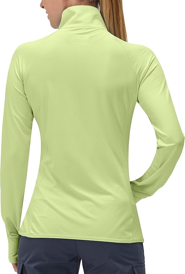 Women's UPF 50+ UV Sun Protection Clothing Long Sleeve Athletic Hiking Shirts Lightweight SPF Zip