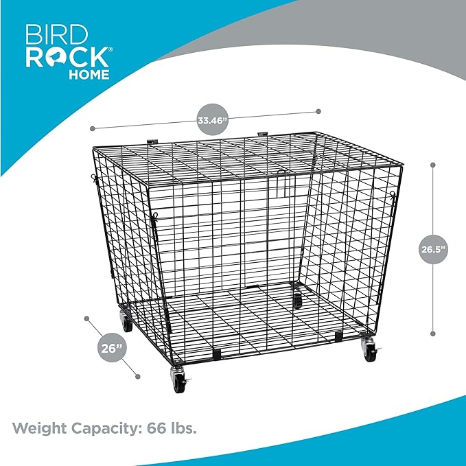 BIRDROCK HOME Sports Ball Basket Organizer with Wheels & Heavy Duty Casters - Ideal for Basketball