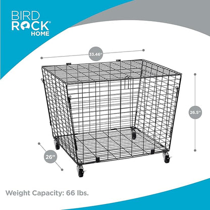 BIRDROCK HOME Sports Ball Basket Organizer with Wheels & Heavy Duty Casters - Ideal for Basketball