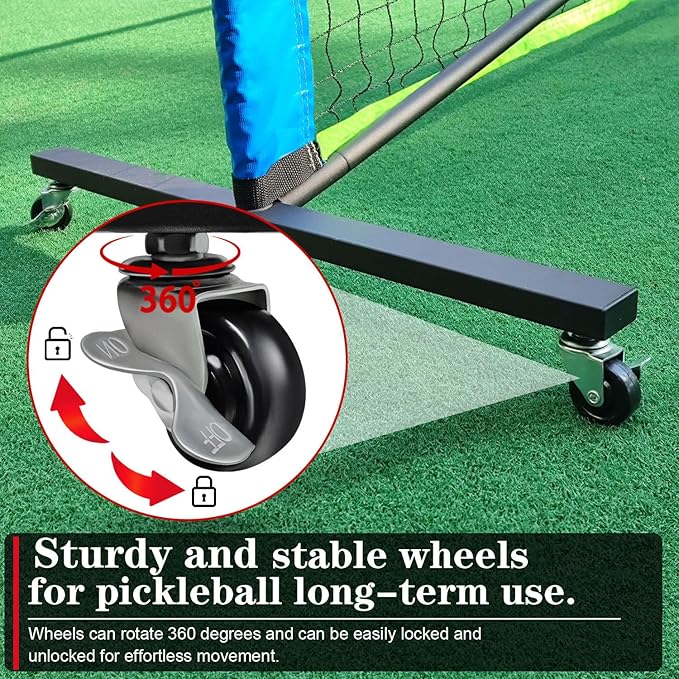 Hoverphenix Pickleball Net for Driveway, 22FT Regulation Size Pickleball Net with Paddles Set of 4