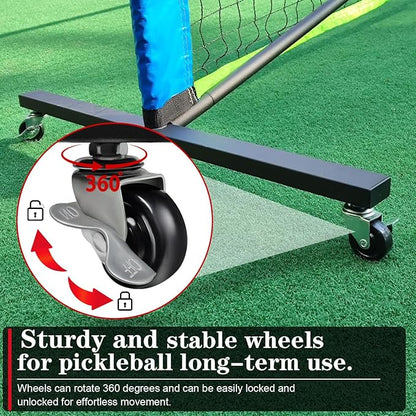 Hoverphenix Pickleball Net for Driveway, 22FT Regulation Size Pickleball Net with Paddles Set of 4