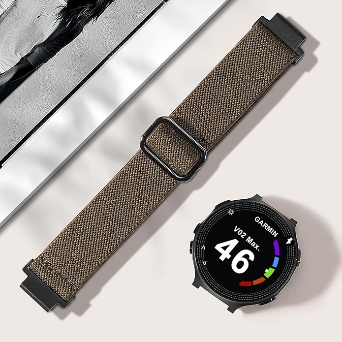 Elastic Nylon Watchband Compatible with Garmin Forerunner 235/220/230/620/630/735XT,Soft Adjustable