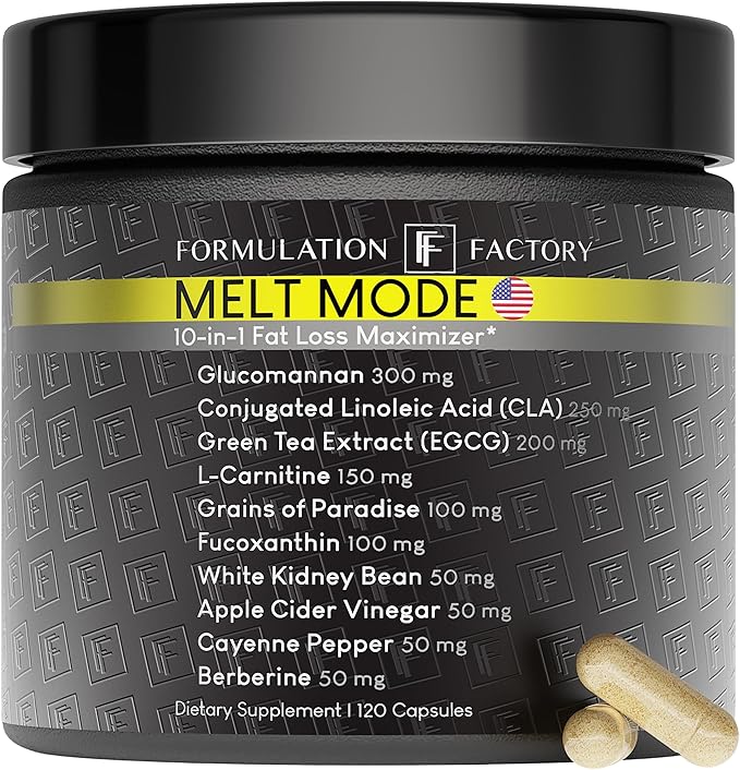Melt Mode 10-in-1 Wellness Supplement with Green Tea Extract, L-Carnitine, CLA, Glucomannan, Apple