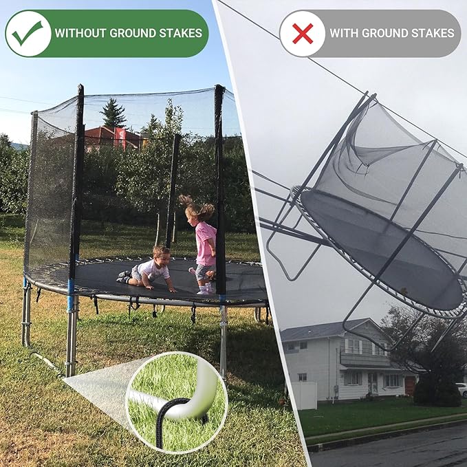 12 in 8 Pack Trampoline Stakes, U Shaped Trampoline Anchors High Wind Heavy Duty, Trampoline Anchor