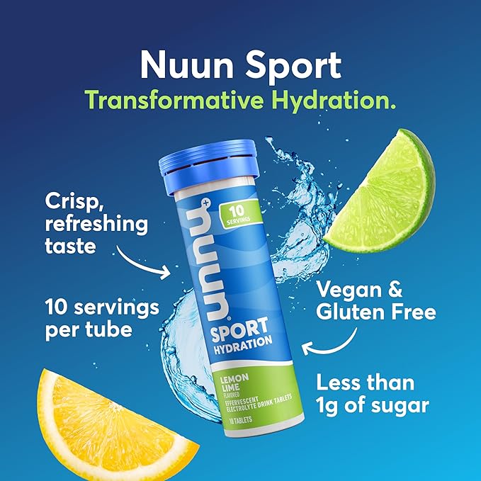 Nuun Sport Electrolyte Tablets with Magnesium, Calcium, Potassium, Chloride & Sodium, Gluten Free &