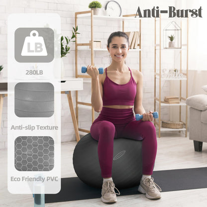 Fitvids Anti-Burst and Slip Resistant Exercise Ball Yoga Ball Fitness Ball Birthing Ball with Quick