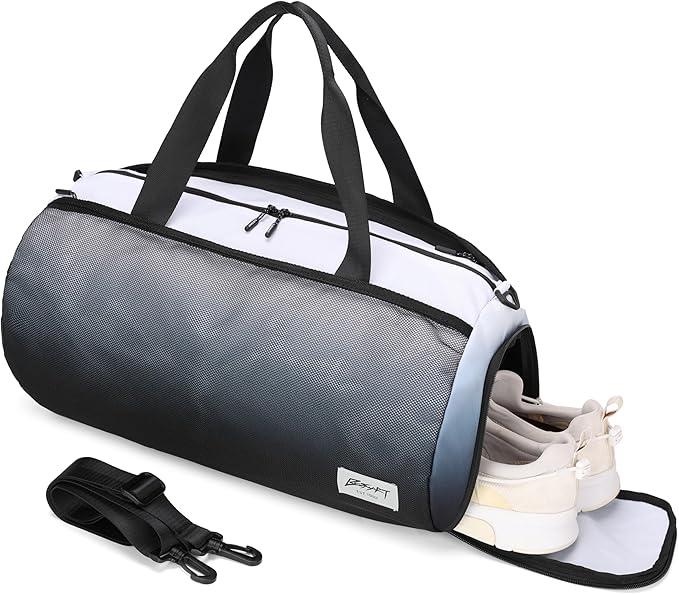 BE SMART Waterproof Mens Gym Bag with Shoe Compartment, Duffle Bags with Wet Pocket for Men