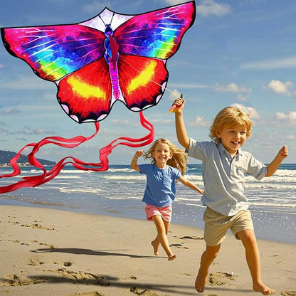 Large Butterfly Kite for Kids & Adults, 55" x 28" Easy to Fly Single Line Kite for Kids Ages 4-8
