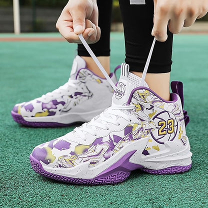 Boys Basketball Shoes Breathable Indoor Athletic Shoes Youth Outdoor Fashion Sneakers Comfortable