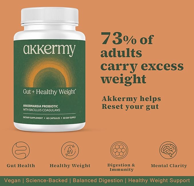 Akkermansia Probiotic for Appetite & Craving Control | Increases GLP-1 & Boosts Healthy Weight | 60