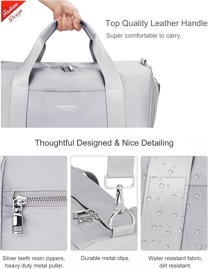 Gym Bag for Men and Women with Shoe Compartment & Wet Pocket - Duffle Bag for Travel Sports Fitness