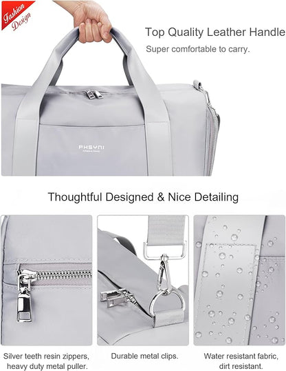 Gym Bag for Men and Women with Shoe Compartment & Wet Pocket - Duffle Bag for Travel Sports Fitness