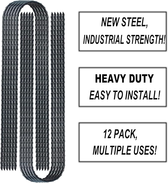 DTANX 12 Pack 12 Inch Rebar Stakes Heavy Duty Trampoline Anchors, Garden Stakes Tent Stakes Steel