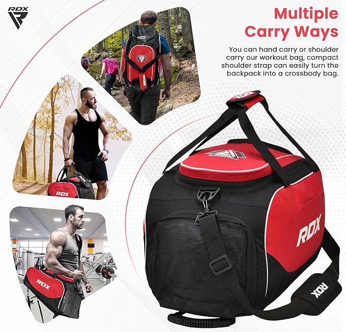 RDX 50L Gym Bag with Ventilated Shoes Compartment, All In One Backpack Duffle Holdall, Fitness