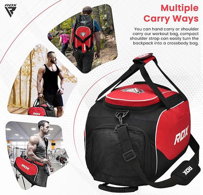 RDX 50L Gym Bag with Ventilated Shoes Compartment, All In One Backpack Duffle Holdall, Fitness