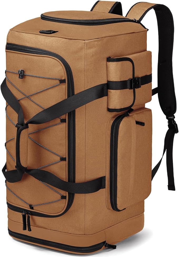 Lyweem Large Duffle Bag Backpack for Travel, 70L Heavy Duty Gym Duffel Bag with Shoes Compartment