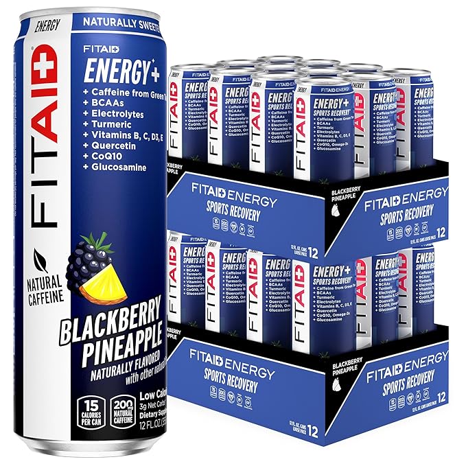 FITAID ENERGY, 200mg Natural Caffeine, Keto, Blackberry Pineapple, Optimum Performance Formula: