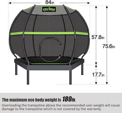 Trampoline for Kids, Heavy Duty Recreational Trampolines Toddler Trampoline with Enclosure Net
