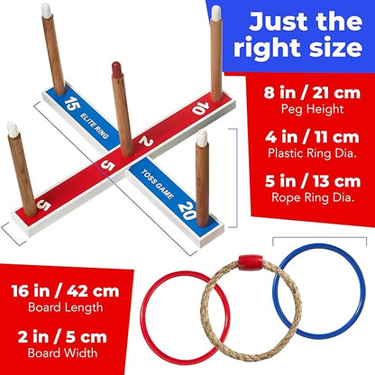 Elite Sportz Ring Toss Games for Kids - Outdoor Yard Game for Adults & Family - Backyard Toys