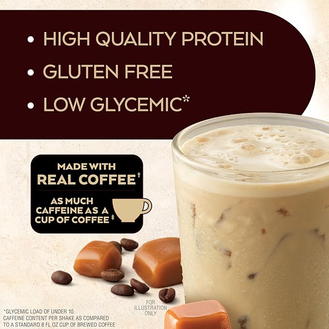 Atkins Café Caramel Iced Coffee Flavored Protein Shake, High Protein Shake, Low Glycemic, Low Carb