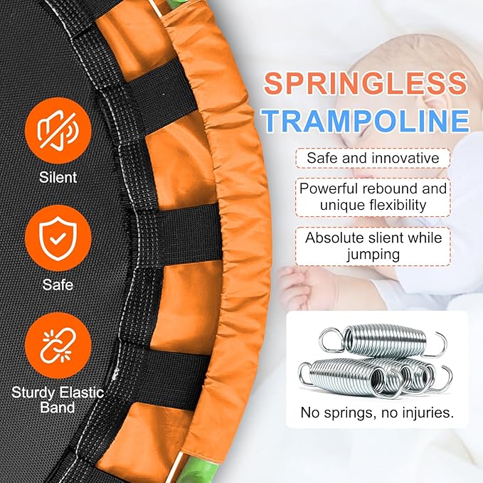 Ativafit 36inch Mini Toddler Trampoline for Kids Ages 2-6 Indoor Outdoor Folding Small Rebounder