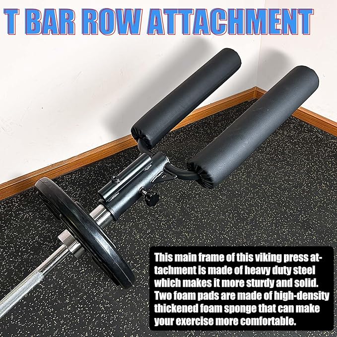 Viking Press Landmine Handle for 2-Inch Barbell, Hack Squat T-Bar Row Attachment Strength Training