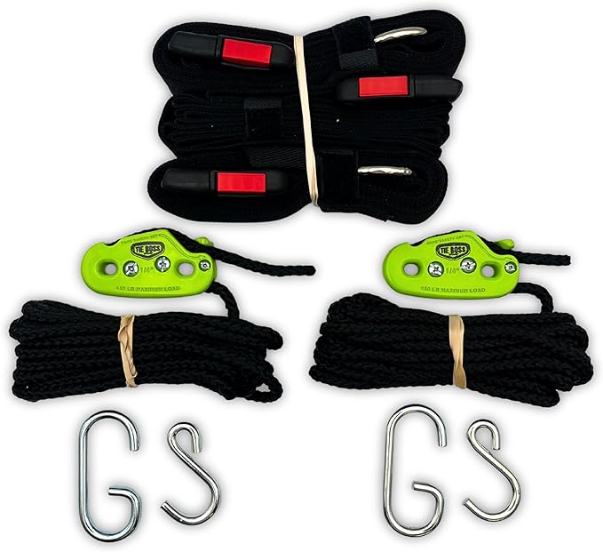 Tie Boss Kayak Hanger, Cargo Ceiling Storage, Overhead Storage, Watercraft Garage Storage, Hoist