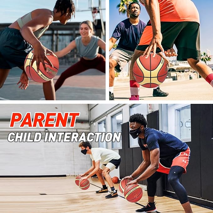 Training Soft Touch Rubber and Faux Leather Fighting Basketball, High Bounce Indoor Outdoor