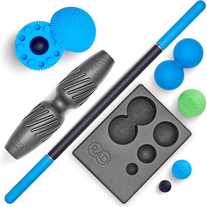 RAD All-in Complete Myofascial Release and Muscle Recovery Set - Includes Exercise Foam Rollers