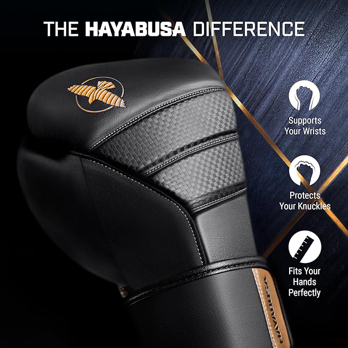 Hayabusa T3 Boxing Gloves for Men and Women Wrist and Knuckle Protection, Dual-X Hook and Loop