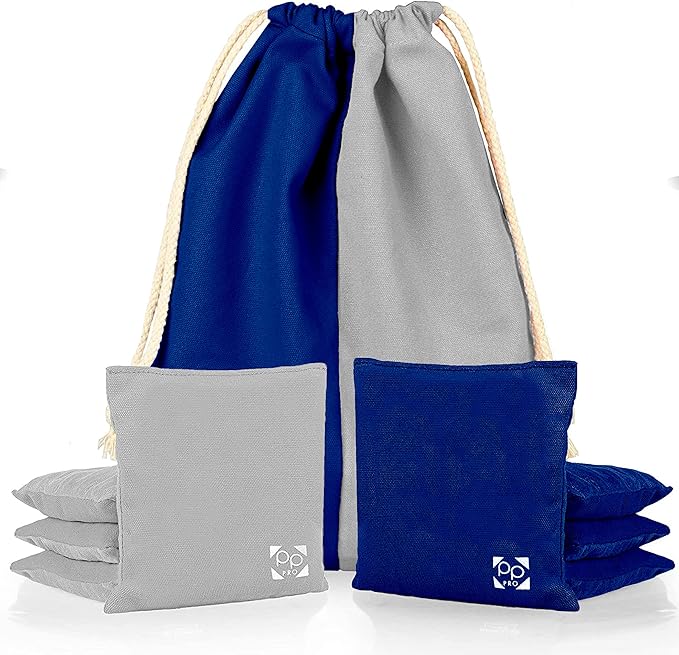 Professional Cornhole Bags - Set of 8 Regulation All Weather Double Sided - Sticky Side/Slick Side