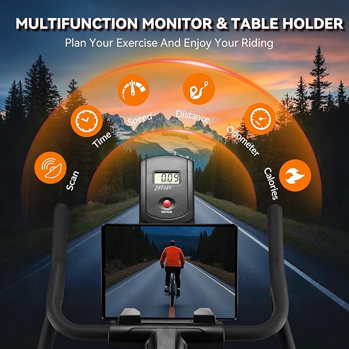 Exercise Bike, Wenoker Stationary Bike for Home, App Supported Indoor Bike with Silent Belt Drive