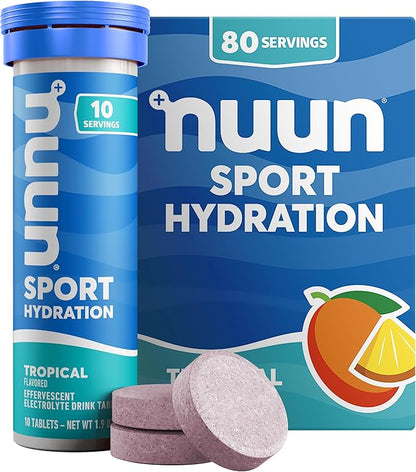 Nuun Sport Electrolyte Tablets with Magnesium, Calcium, Potassium, Chloride & Sodium, Gluten Free &