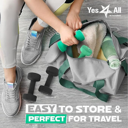 Yes4All Neoprene Coated Dumbbell Hand Weight Sets of 2 - Multiple Weight Options with 15 Colors