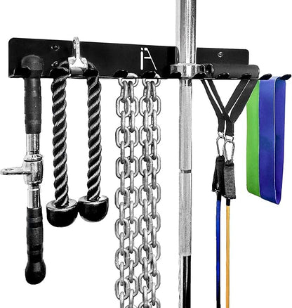 IRON AMERICAN USA Omega Gym Storage Rack 9 OR 11 Hook Heavy-Duty Gym Wall Organizer Gym Caddy
