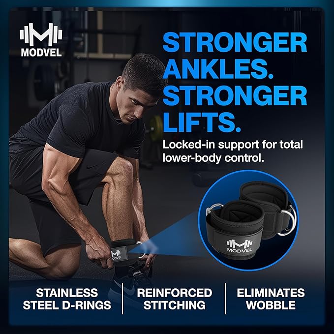 Modvel Gym Ankle Strap for Cable Machines ??Glute & Leg Kickback Ankle Straps for Gym Workouts