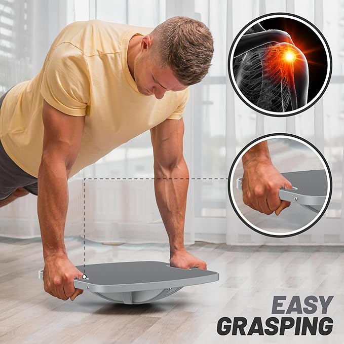 Advanced Wood Balance Board, 360 Degree Rotation and Tilt - Non-Slip 500 lbs Wobble Board for